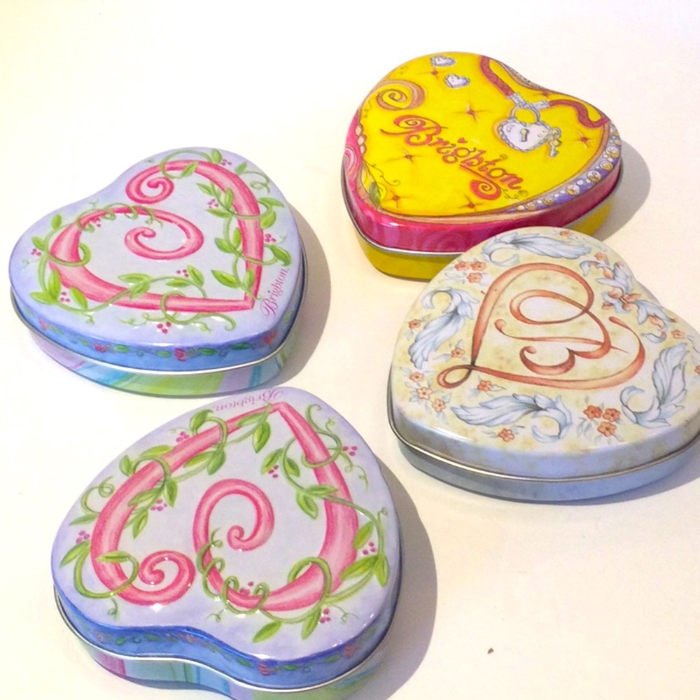 Brighton heart jewelry tins set of 4 small